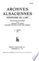 Archives alsaciennes d'histoire de l'art