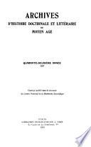 Archives d'histoire doctrinale et littéraire du moyen âge