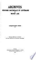 Archives d'histoire doctrinale et litteŕaire du moyen aĝe