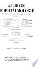 Archives d'ophtalmologie