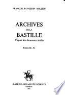 Archives de la Bastille