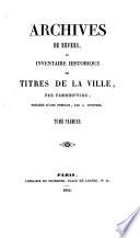 Archives de Nevers on inventaire historique des titres de la ville