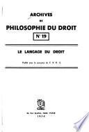 Archives de philosophie du droit