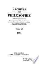 Archives de philosophie