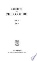 Archives de philosophie