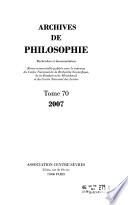 Archives de philosophie