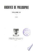 Archives de philosophie