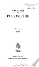 Archives de philosophie