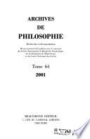 Archives de philosophie