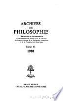 Archives de philosophie