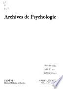 Archives de Psychologie