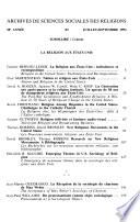 Archives de sciences sociales des religions