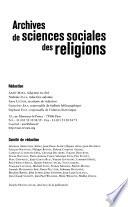 Archives de sciences sociales des religions