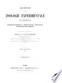 Archives de zoologie expérimentale et générale