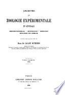 Archives de zoologie expérimentale et générale