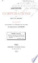 Archives des corporations des Arts et mètiers