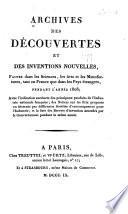 Archives des découvertes et des inventions nouvelles
