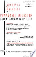 Archives des maladies de l'appareil digestif et de la nutrition