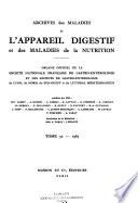 Archives des maladies de l'appareil digestif et des maladies de la nutrition