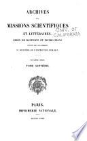 Archives des Missions Scientifiques et Littéraires. 2eme Série