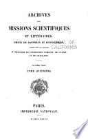 Archives des Missions Scientifiques et Littéraires. 3eme Série