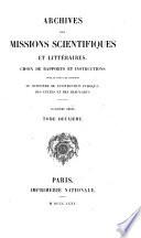 Archives des missions scientifiques et littéraires