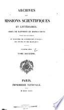 Archives des missions scientifiques et littéraires