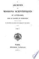 Archives des missions scientifiques et littéraires