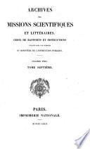 Archives des missions scientifiques et littéraires