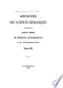 Archives des sciences biologiques
