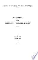 Archives des sciences physiologiques