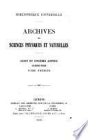 Archives des sciences physiques et naturelles