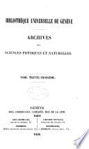 Archives des sciences physiques et naturelles