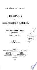 Archives des sciences physiques et naturelles