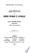 Archives des sciences physiques et naturelles