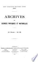 Archives des sciences physiques et naturelles
