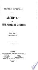 Archives des sciences physiques et naturelles