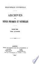 Archives des sciences physiques et naturelles