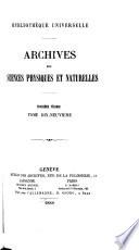 Archives des sciences physiques et naturelles