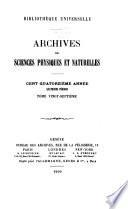 Archives des sciences physiques et naturelles