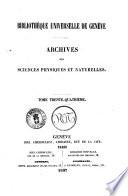 Archives des sciences physiques et naturelles supplement a la Biblioteque universelle de Geneve
