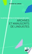 Archives et manuscrits de linguistes