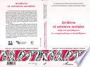 Archives et sciences sociales