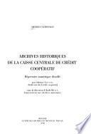 Archives historiques de la Caisse centrale de Crédit coopératif