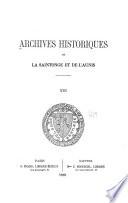Archives historiques de la Saintonge et de l'Aunis