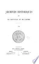 Archives historiques de la Saintonge et de l'Aunis