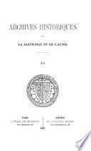 Archives historiques de la Saintonge et de l'Aunis