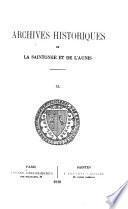 Archives historiques de la Saintonge et de l'Aunis