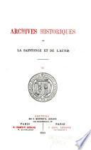 Archives historiques de la Saintonge et de l'Aunis