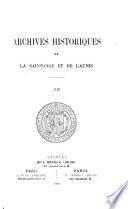 Archives historiques de la Saintonge et de l'Aunis